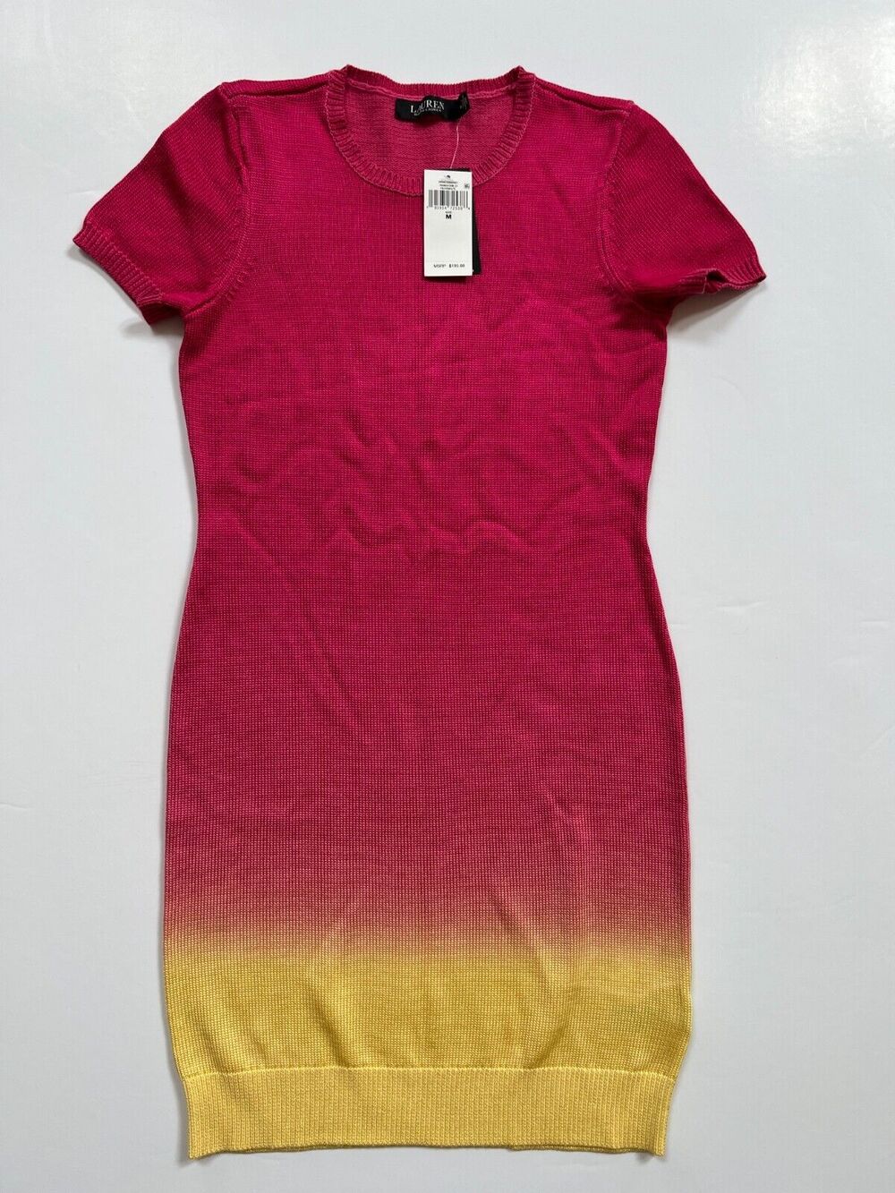 Ralph Lauren Women's Dip-Dyed Short Sleeve Jersey Dress Sz M